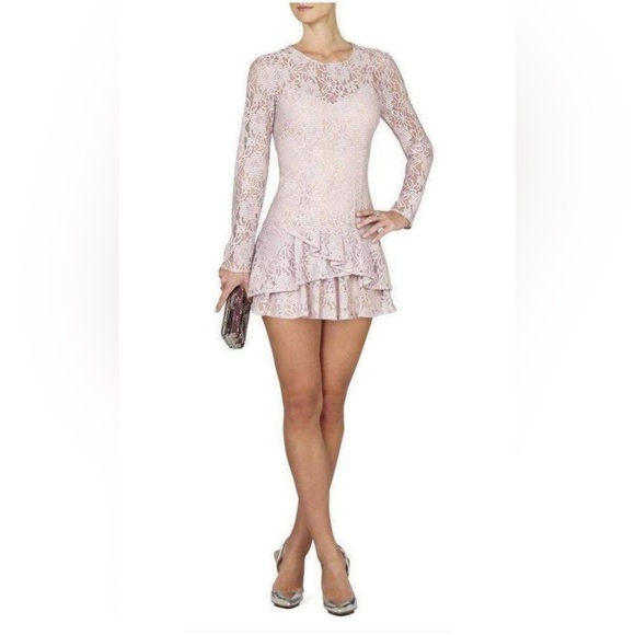 BCBG Max Azria Lysa Flounce Asymmetrical Dress - NEW with Tag Size 8 Lav… - Picture 1 of 9